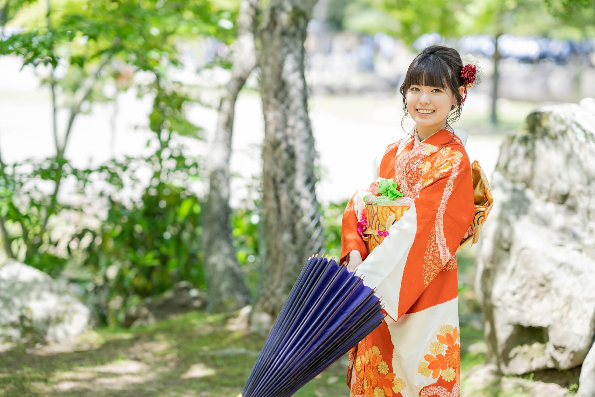振袖レンタル(成人式))香芝市・広陵町・上牧町_フォトスタジオワタナベ(渡辺写真館)広陵町 真美ケ丘店_振袖傘ポーズ